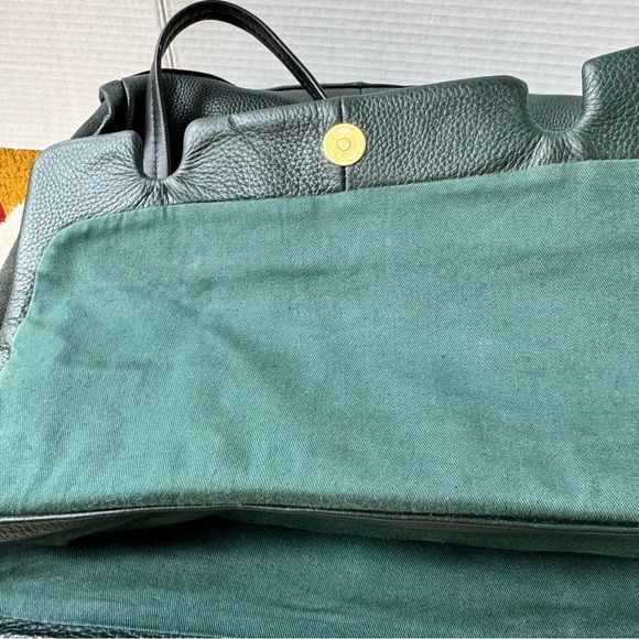 Zara Dark Green Thick 100% Pebble Cow Leather Tote bag - Picture 16 of 16